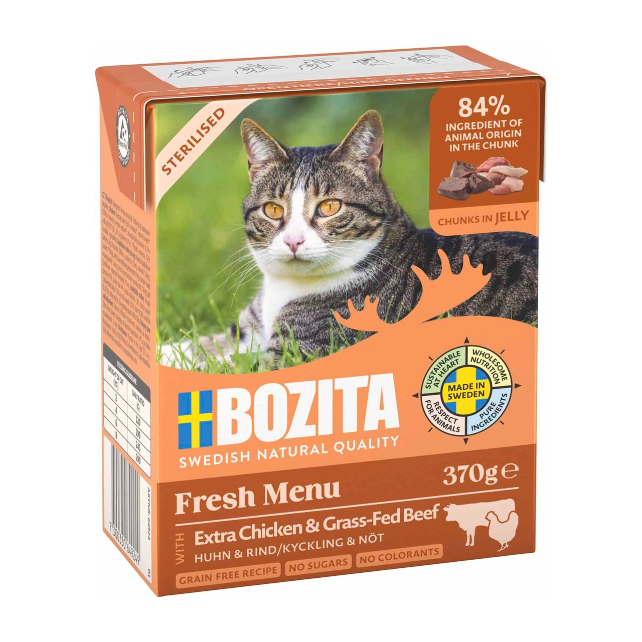 Bozita Sterilised kylling og okse i gelé til kat 370 g